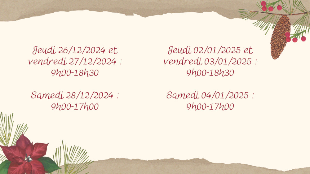 horaires noel 2